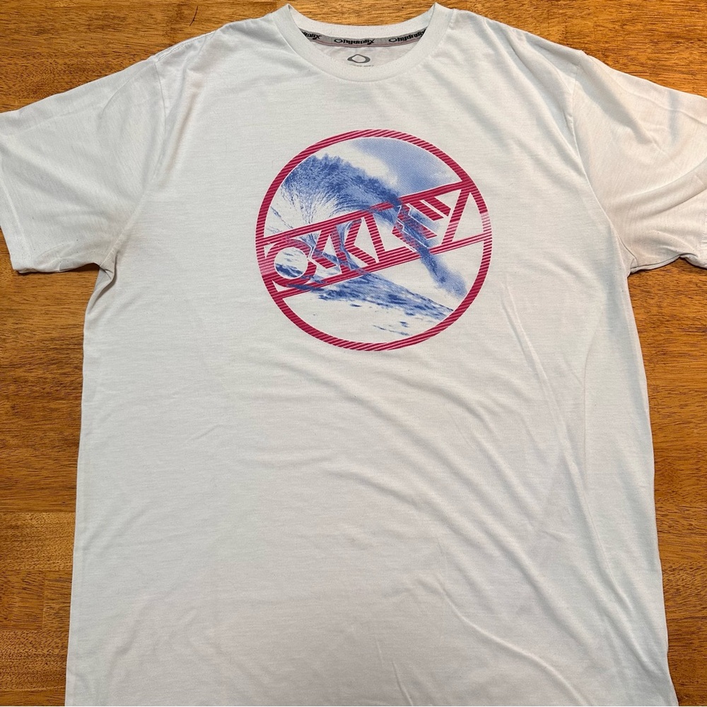 Oakley White and Red Graphic Tee